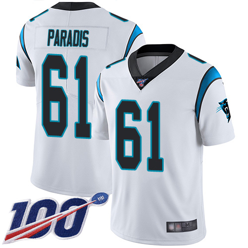 Carolina Panthers Limited White Youth Matt Paradis Road Jersey NFL Football #61 100th Season Vapor Untouchable->carolina panthers->NFL Jersey